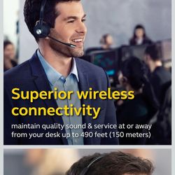 Jabra Engage 75 Wireless Headset, Mono – Telephone Headset with Industry-Leading Wireless Performance, Advanced Noise-Cancelling Microphone, Call Cent