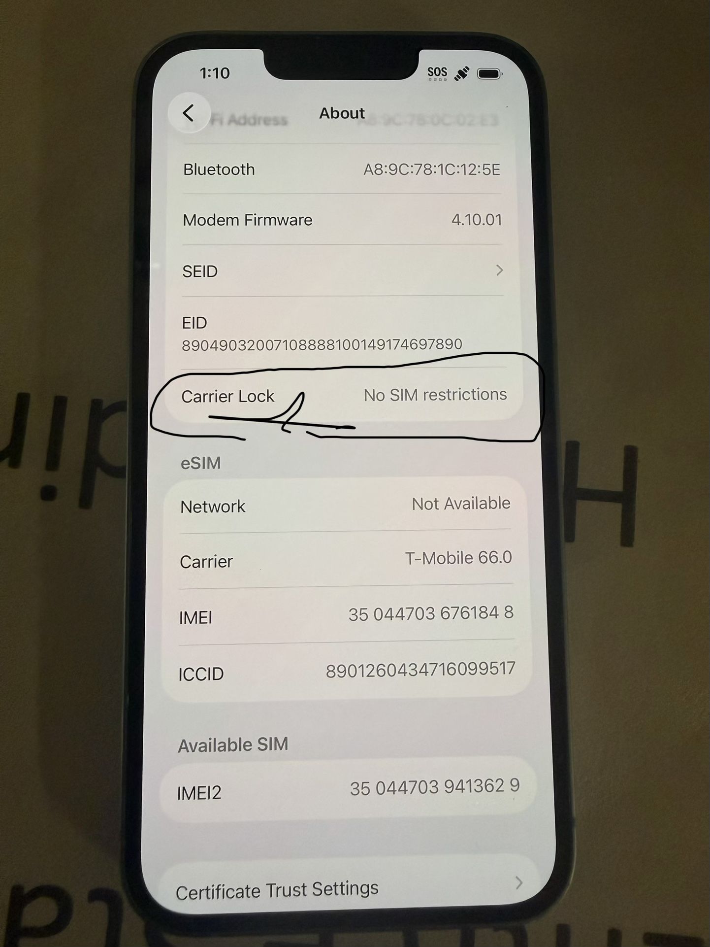UNLOCKED IPHONE 14 LIKE NEW 128GB