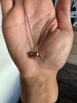 Kate Spade rose gold elephant pendant necklace