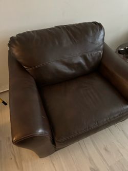 Faux leather single wide seat couch