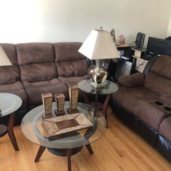 11 Piece Living Room Set With Reclining Sofa And Loveseat