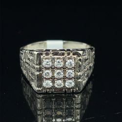 14KT White Gold Diamond Ring 9.90g .45CTW Size 12 179855