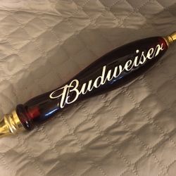 Vintage Red Acrylic Raised Letter Budweiser Beer Tap Handle 
