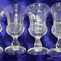 6 Heisey CONTINENTAL Colonial Panel Fluted WINE Glasses Stem 339 Vtg ANTIQUE