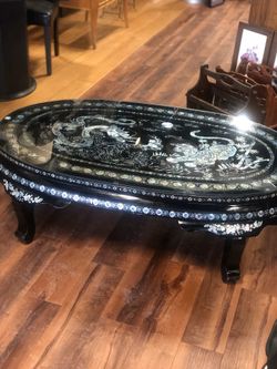 Beautiful Oriental coffee table and wall art
