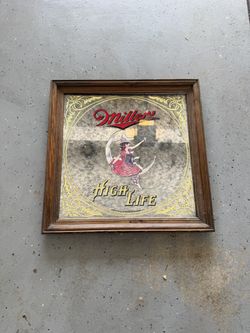Vintage Miller High Life Beer Mirror