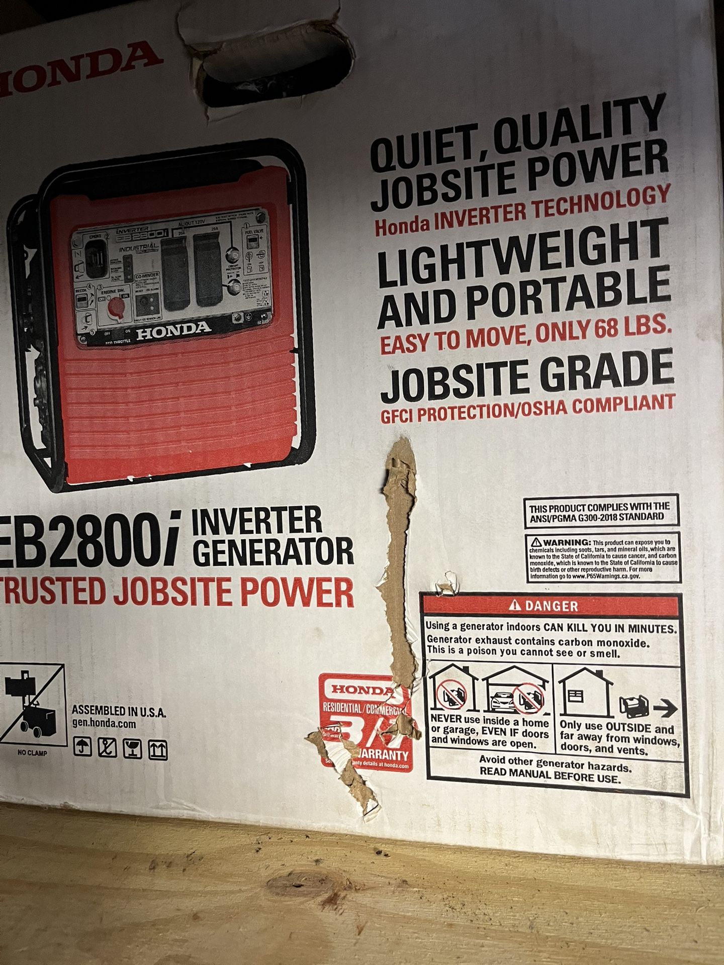 New Honda EB2800i Generator