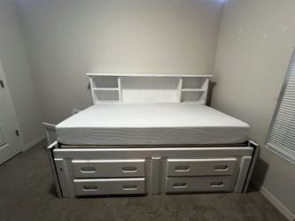 Kids Twin Captains Bed Frame With Secret Hideout!