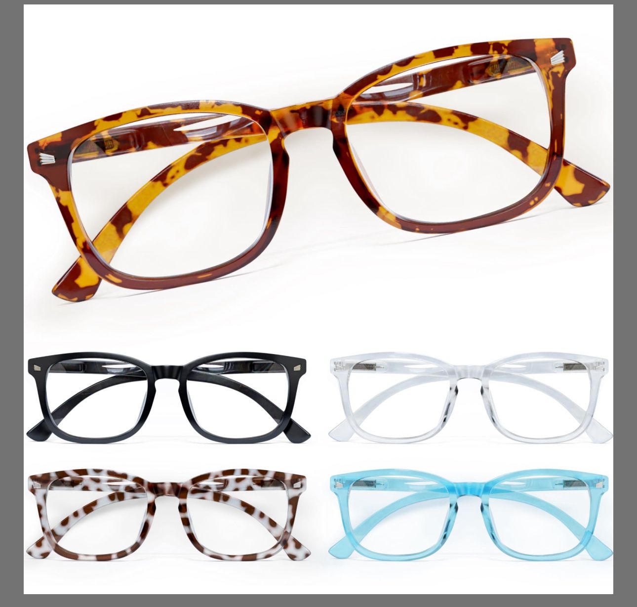 CCVOO Reading Glasses for Women/Men, Eyeglasses, Blue Light Readers
