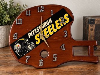Pittsburgh Steelers Wooden Clock