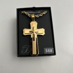 Mens Stainless Steel Cross Pendant