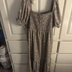 forever 21 brown flower dress 2X