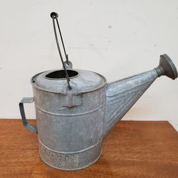 Vintage Galvanized Watering Can With Bail Handle