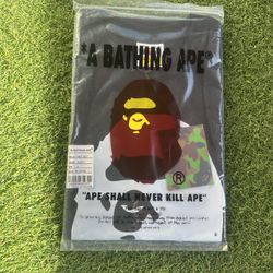 Black Bape T Shirt White Ape Head Large