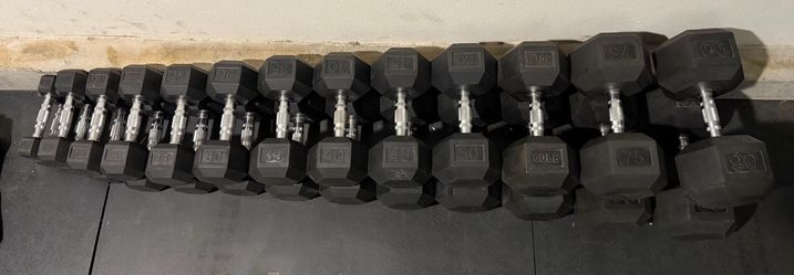 Rubber Hex Dumbbell Set
