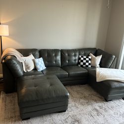 Leather Sectional With Ottoman From Living Spaces 