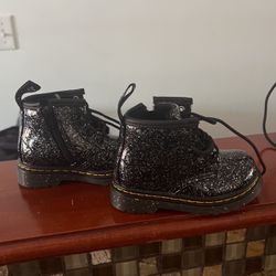 Dr Martens Toddler black Sparkle boots 