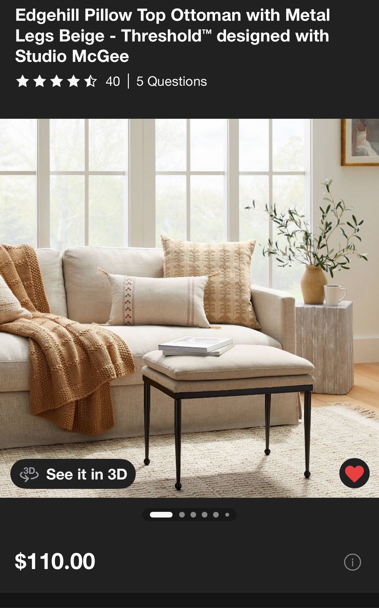 Edgehill Pillow top Ottoman