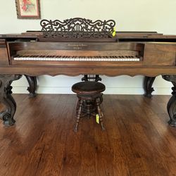 1863 Steinway & Sons Rosewood Rococo Square Grand Piano
