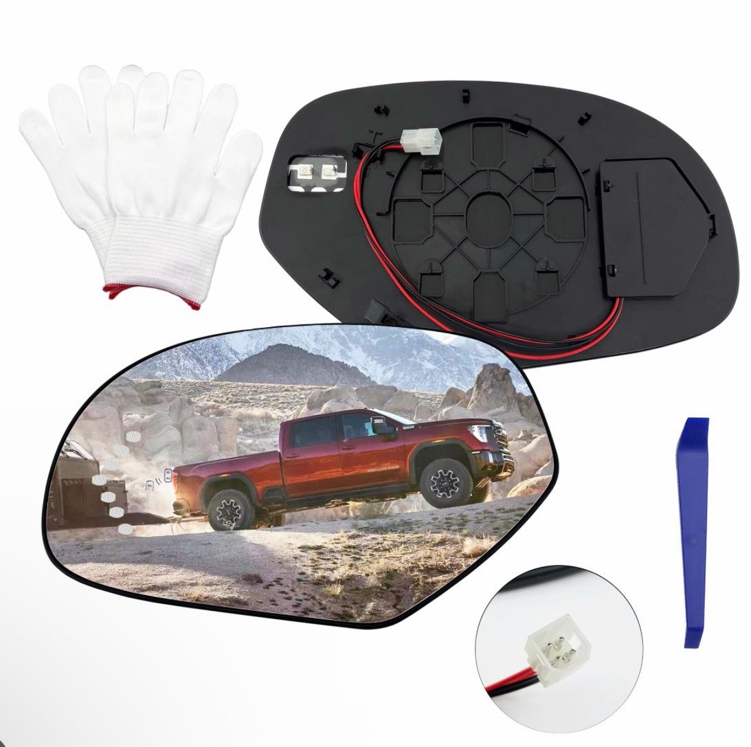 MENGYUCAR Left Driver Side Replacement Mirror Glass For 2009 2010 2011 2012 2013 2014 Cadillac Escal