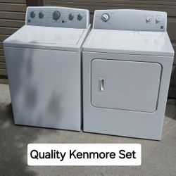 NICE! QUALITY KENMORE WASHER AND DRYER SET.  Delivery Warranty 