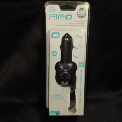 BRAND NEW IN BOX, FIFO DEVICE CAR CHARGER, RETRACTABLE CORD  Fits ALL Micro USB PHONES AND DEVICES