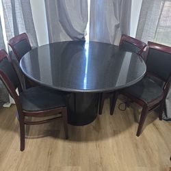 Black Round Dining Table