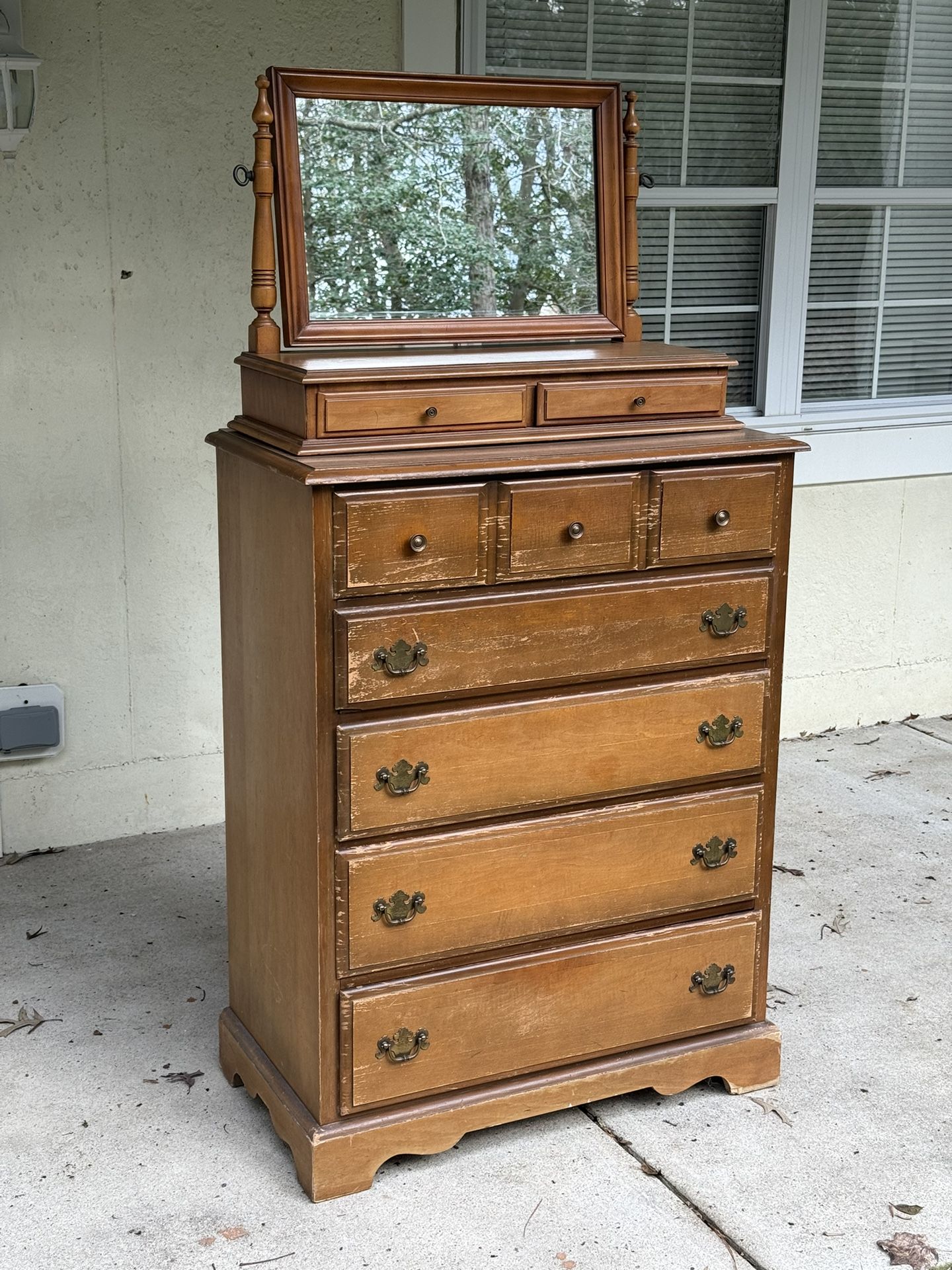 Large Vintage 1960’s Dresser With Mirror