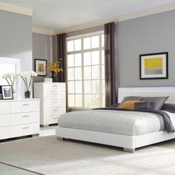 Felicity 5-Piece Bedroom Set – White High Gloss