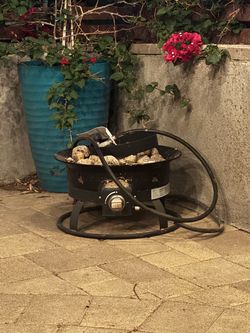 Portable Propane Gas Fire Pit with Lava Rocks