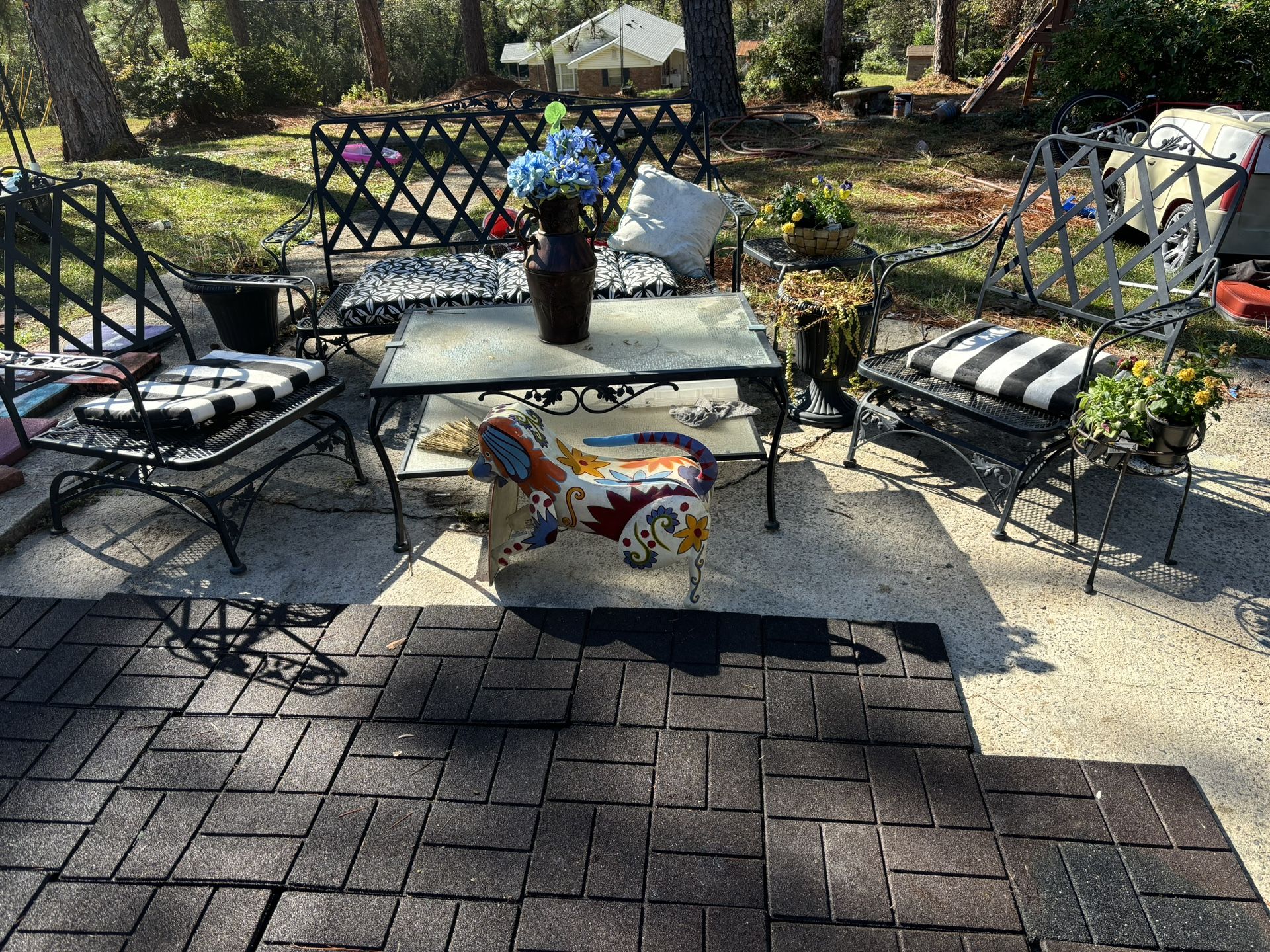 6 Piece Wrought Iron Patio Set