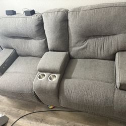 Gray Recliner Couch 