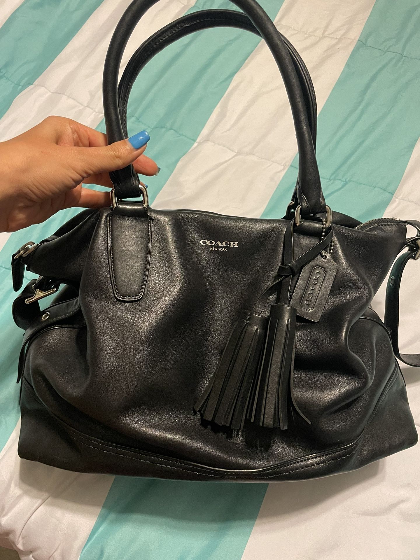 Coach Large Leather Tote With Strap
