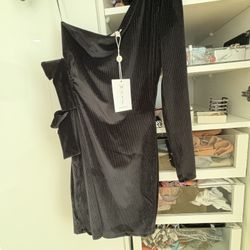 Black Satin Dress Size S