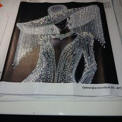 Lady in white diamond art painting handmade