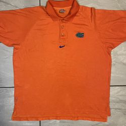 VTG Florida Gators Mens XL Nike Center Swoosh Embroidered Polo 90s Orange Shirt