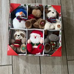 12 Piece 4.5" Bear And Animal Plush Ornaments 