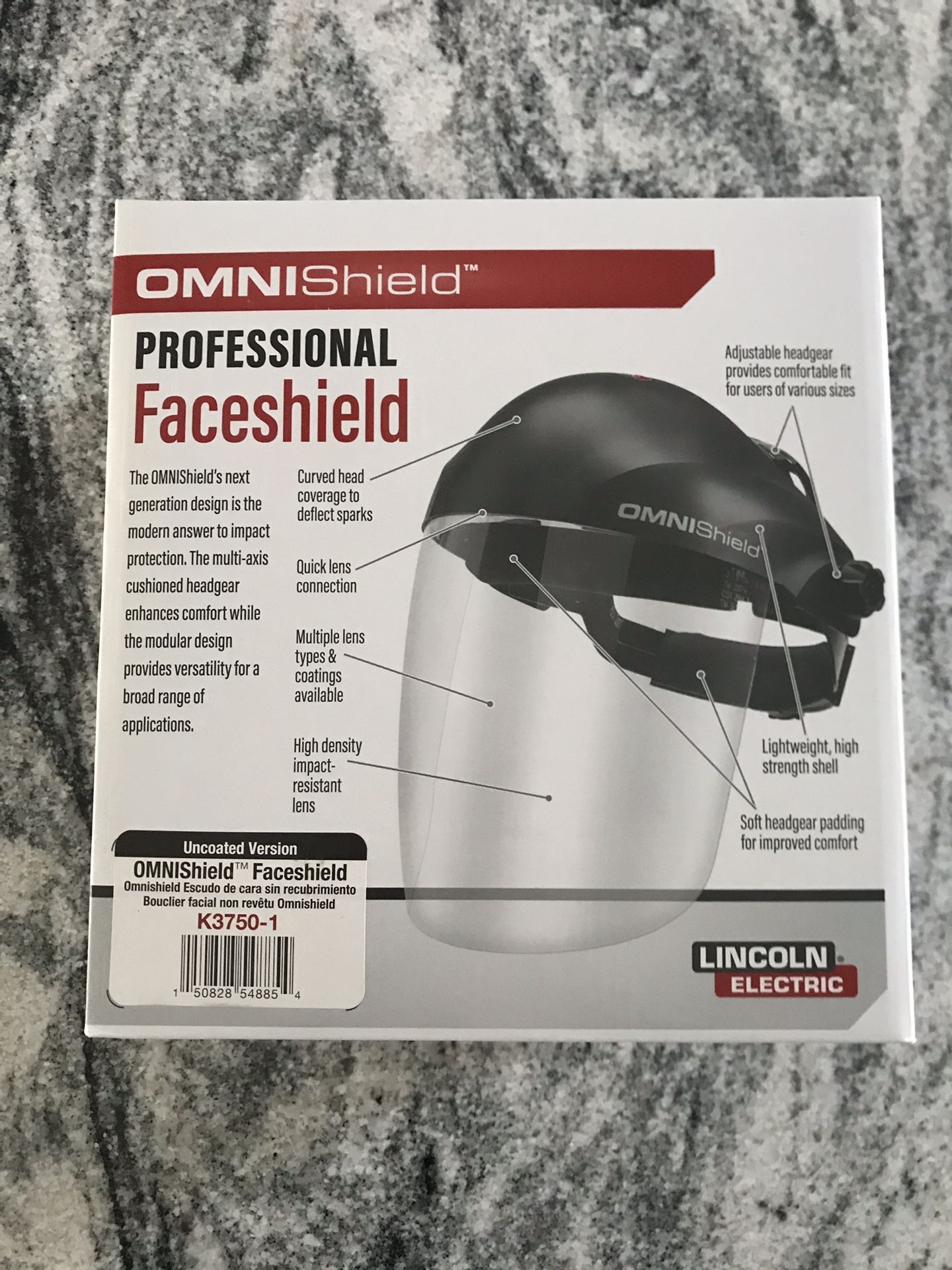 Brand new face shield in box. Never opened