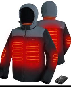 NWT HUNT QUIET Men's EVOS BLACK Heated Fleece Jacket with Battery Pack SIZE XL