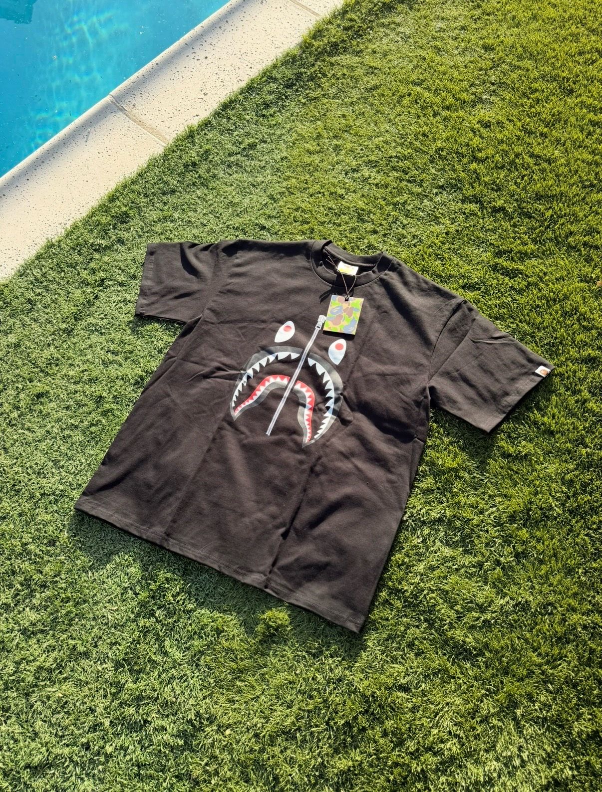Bape Shark Zipper Black Tee - XL&L