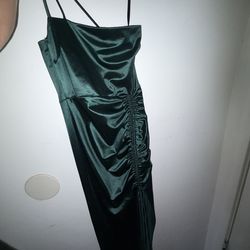 Dark Green Satin Dress
