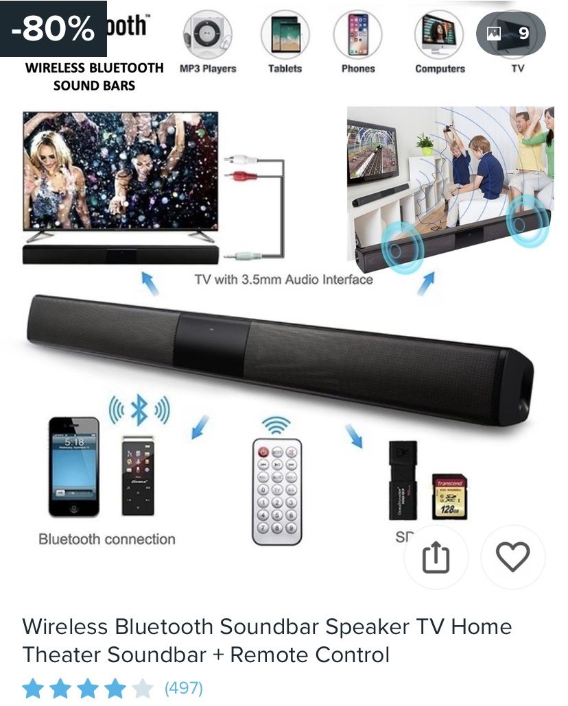 WirelessBluetooth sound bar / theatres sound