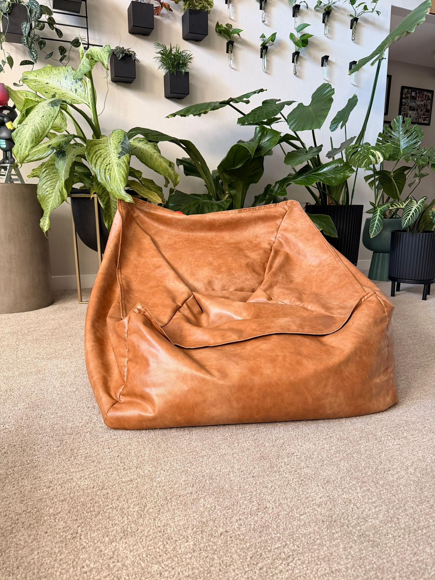 Pottery Barn Faux Leather Bean Bag Chair 