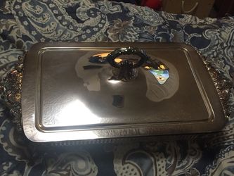 Vintage/silver-plate rectangular cover casserole by Wallace