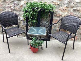 Patio set two chairs and a table
