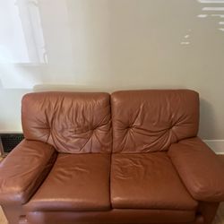 Leather 2 Person Sofa