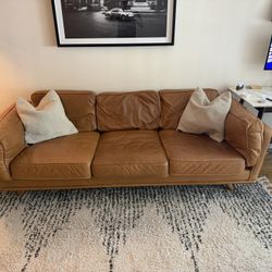 Tan Leather Sofa by Article
