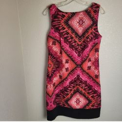 AGB Cocktail Dress Multi-Red Pattern Women's Size 12 Sleeveless At/Above Knee