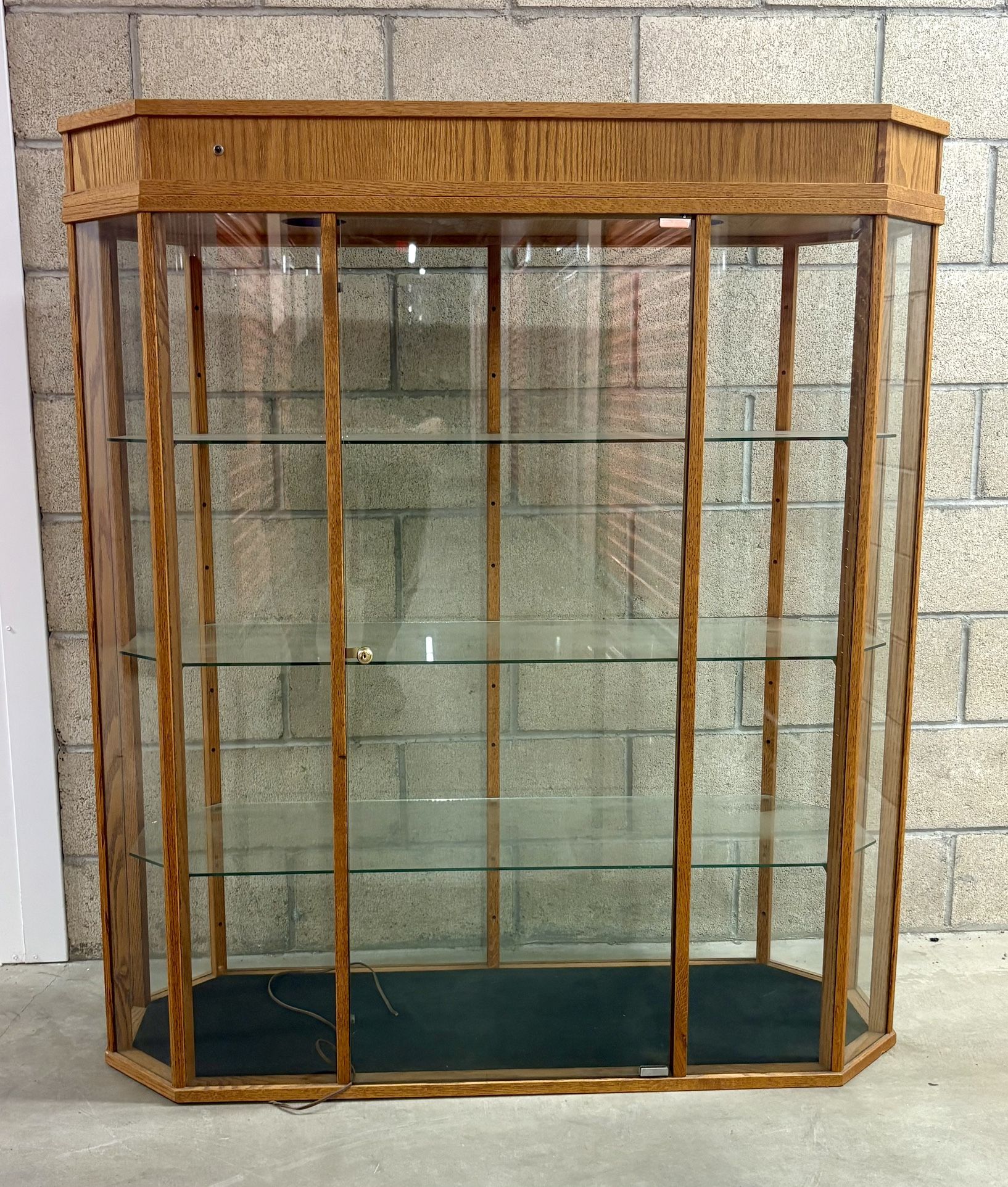 Wooden Display Case / Curio Cabinet Lighted