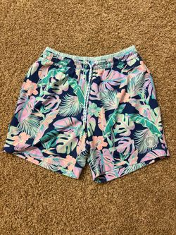 Chubbies Tropical Leaf Print 5.5" Lined Swim Shorts Mens Size Small